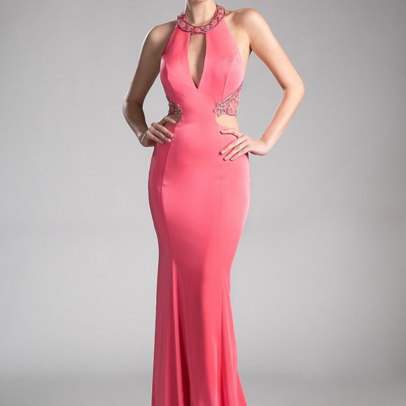 Halter Neck Mermaid Shape Side Cuts Dress CD85201 - Picture 1 of 3